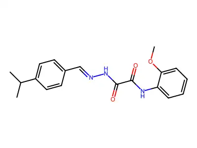 N-(2-methoxyphenyl)-N'-[(E)-(4-propan-2-ylphenyl)methylideneamino]oxamide structure