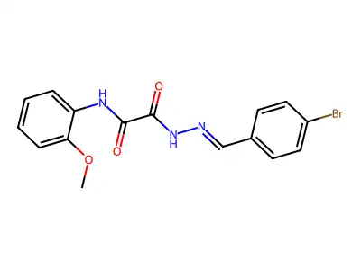 N'-[(E)-(4-bromophenyl)methylideneamino]-N-(2-methoxyphenyl)oxamide structure