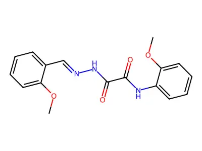 N-(2-methoxyphenyl)-N'-[(E)-(2-methoxyphenyl)methylideneamino]oxamide structure