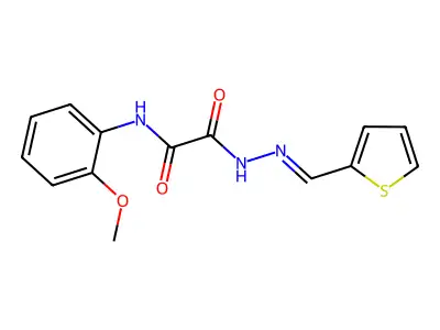 N-(2-methoxyphenyl)-N'-[(E)-thiophen-2-ylmethylideneamino]oxamide structure