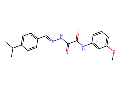 N-(3-methoxyphenyl)-N'-[(E)-(4-propan-2-ylphenyl)methylideneamino]oxamide structure
