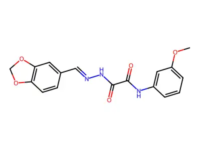 2-(2-(1,3-Benzodioxol-5-ylmethylene)hydrazino)N-(3-methoxyphenyl)-2-oxoacetamide structure