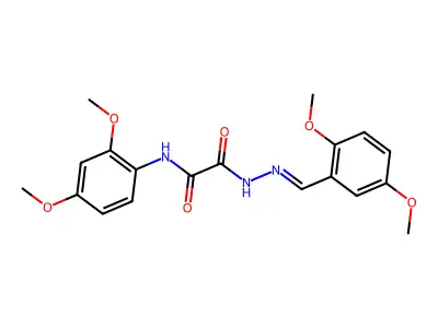 N-(2,4-dimethoxyphenyl)-N'-[(E)-(2,5-dimethoxyphenyl)methylideneamino]oxamide structure