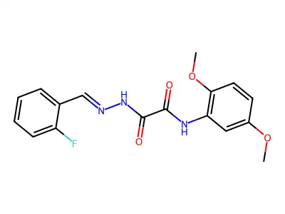 N-(2,5-dimethoxyphenyl)-N'-[(E)-(2-fluorophenyl)methylideneamino]oxamide structure