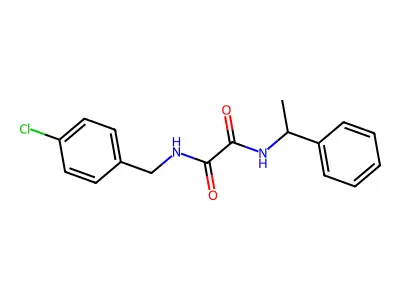 N-[(4-chlorophenyl)methyl]-N'-(1-phenylethyl)oxamide structure