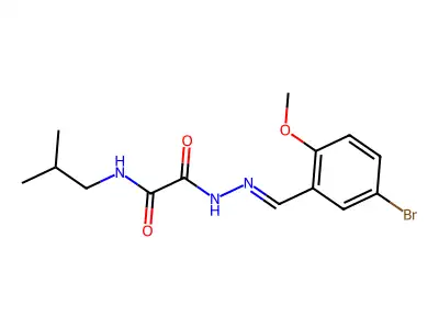 N'-[(E)-(5-bromo-2-methoxyphenyl)methylideneamino]-N-(2-methylpropyl)oxamide structure