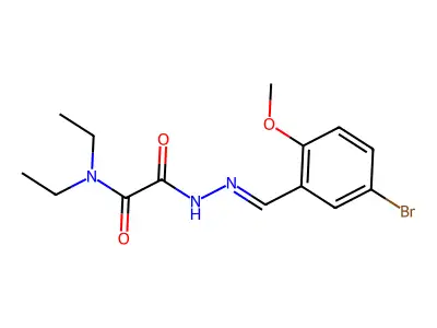 N-[(E)-(5-bromo-2-methoxyphenyl)methylideneamino]-N',N'-diethyloxamide structure