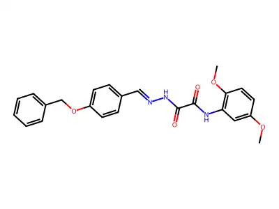 N-(2,5-dimethoxyphenyl)-N'-[(E)-(4-phenylmethoxyphenyl)methylideneamino]oxamide structure