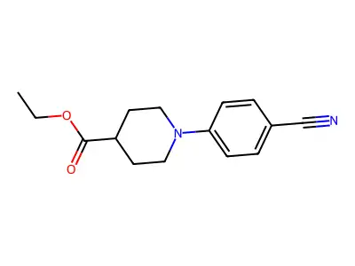 Ethyl 1-(4-cyanophenyl)piperidine-4-carboxylate structure
