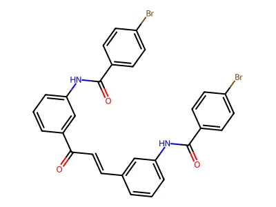 4-bromo-N-[3-[(E)-3-[3-[(4-bromobenzoyl)amino]phenyl]-3-oxoprop-1-enyl]phenyl]benzamide structure