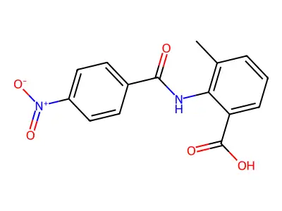 2-({4-Nitrobenzoyl}amino)-3-methylbenzoic acid structure