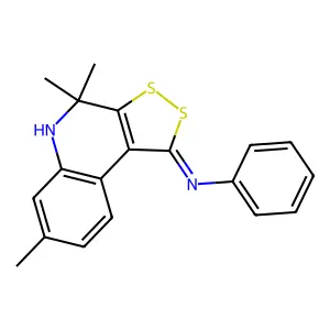 N-(4,4,7-trimethyl-4,5-dihydro-1H-[1,2]dithiolo[3,4-c]quinolin-1-ylidene)aniline structure