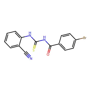 4-bromo-N-[(2-cyanophenyl)carbamothioyl]benzamide structure