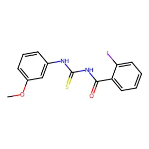 2-iodo-N-[(3-methoxyphenyl)carbamothioyl]benzamide structure
