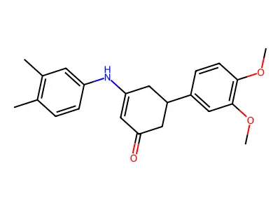 5-(3,4-Dimethoxyphenyl)-3-[(3,4-dimethylphenyl)amino]cyclohex-2-en-1-one structure