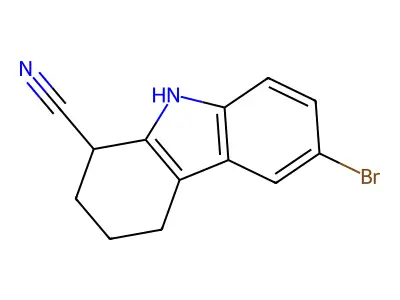 6-bromo-2,3,4,9-tetrahydro-1H-carbazole-1-carbonitrile structure
