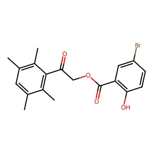 2-Oxo-2-(2,3,5,6-tetramethylphenyl)ethyl 5-bromo-2-hydroxybenzoate structure