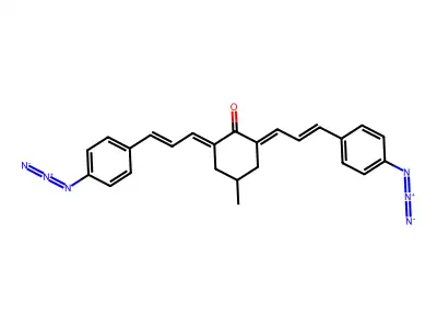 2,6-Bis[3-(4-azidophenyl)prop-2-EN-1-ylidene]-4-methylcyclohexan-1-one structure