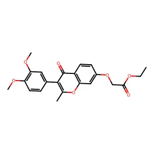 Ethyl 2-[3-(3,4-dimethoxyphenyl)-2-methyl-4-oxochromen-7-yl]oxyacetate structure