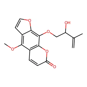 9-(2-Hydroxy-3-Methylbut-3-Enoxy)-4-Methoxyfuro(3,2-G)Chromen-7-One structure
