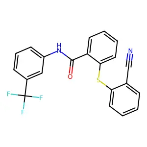 2-[(2-cyanophenyl)sulfanyl]-N-[3-(trifluoromethyl)phenyl]benzenecarboxamide structure