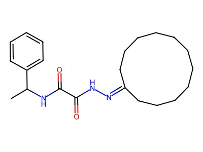 2-(2-cyclododecylidenehydrazino)-2-oxo-N-(1-phenylethyl)acetamide structure