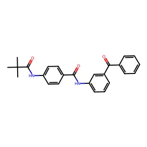 N-(3-benzoylphenyl)-4-(2,2-dimethylpropanoylamino)benzamide structure