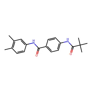 N-(3,4-dimethylphenyl)-4-(2,2-dimethylpropanoylamino)benzamide structure