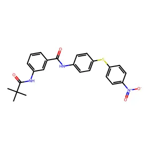 3-(2,2-dimethylpropanoylamino)-N-[4-(4-nitrophenyl)sulfanylphenyl]benzamide structure