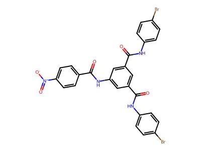 1-N,3-N-bis(4-bromophenyl)-5-[(4-nitrobenzoyl)amino]benzene-1,3-dicarboxamide structure