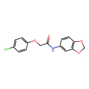 N-(1,3-benzodioxol-5-yl)-2-(4-chlorophenoxy)acetamide structure