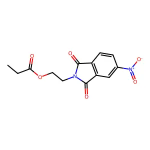 2-(5-nitro-1,3-dioxo-1,3-dihydro-2H-isoindol-2-yl)ethyl propanoate structure