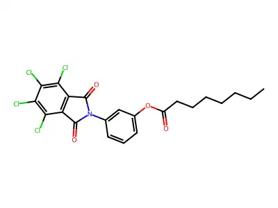 3-(4,5,6,7-tetrachloro-1,3-dioxo-1,3-dihydro-2H-isoindol-2-yl)phenyl octanoate structure