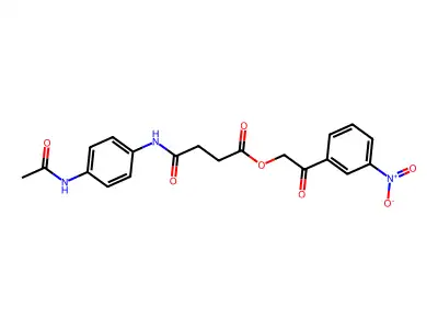 2-(3-Nitrophenyl)-2-oxoethyl 4-{[4-(acetylamino)phenyl]amino}-4-oxobutanoate structure