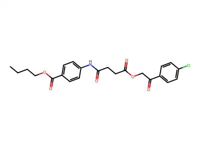 Butyl 4-({4-[2-(4-chlorophenyl)-2-oxoethoxy]-4-oxobutanoyl}amino)benzoate structure