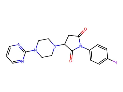 1-(4-Iodophenyl)-3-(4-pyrimidin-2-ylpiperazin-1-yl)pyrrolidine-2,5-dione structure