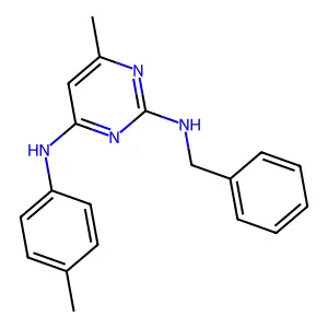 N~2~-benzyl-6-methyl-N~4~-(4-methylphenyl)-2,4-pyrimidinediamine structure