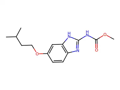 methyl N-[5-(isopentyloxy)-1H-1,3-benzimidazol-2-yl]carbamate structure