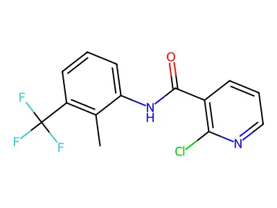 2-chloro-N-[2-methyl-3-(trifluoromethyl)phenyl]nicotinamide structure