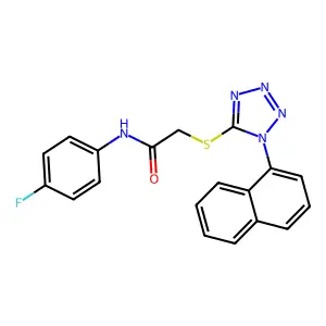 N-(4-fluorophenyl)-2-(1-naphthalen-1-yltetrazol-5-yl)sulfanylacetamide structure