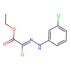 Acetic acid, chloro[(3-chlorophenyl)hydrazono]-, ethyl ester structure