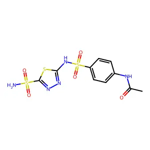 N-[4-[(5-sulfamoyl-1,3,4-thiadiazol-2-yl)sulfamoyl]phenyl]acetamide structure
