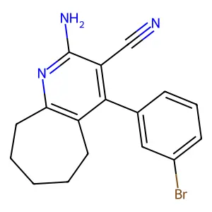 2-amino-4-(3-bromophenyl)-6,7,8,9-tetrahydro-5H-cyclohepta[b]pyridine-3-carbonitrile structure