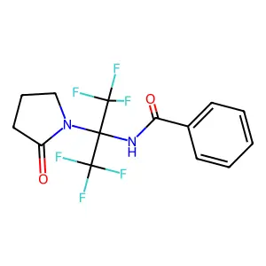 N-[1,1,1,3,3,3-hexafluoro-2-(2-oxopyrrolidin-1-yl)propan-2-yl]benzamide structure