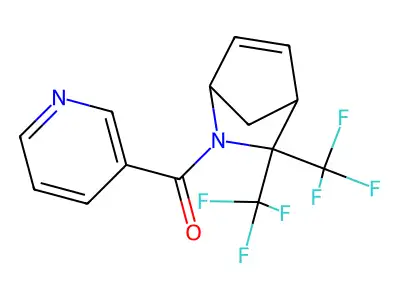 2-(3-Pyridinylcarbonyl)-3,3-bis(trifluoromethyl)-2-azabicyclo[2.2.1]hept-5-ene structure