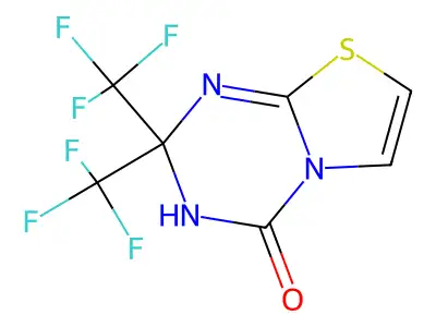 2,2-bis(trifluoromethyl)-3H-[1,3]thiazolo[3,2-a][1,3,5]triazin-4-one structure