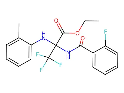 Ethyl 3,3,3-trifluoro-2-[(2-fluorobenzoyl)amino]-2-(2-toluidino)propanoate structure