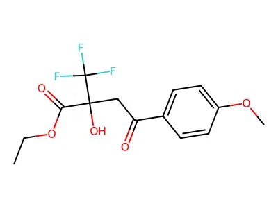 Ethyl 2-hydroxy-4-(4-methoxyphenyl)-4-oxo-2-(trifluoromethyl)butanoate structure