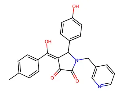 3-hydroxy-5-(4-hydroxyphenyl)-4-(4-methylbenzoyl)-1-[(pyridin-3-yl)methyl]-2,5-dihydro-1H-pyrrol-2-one structure