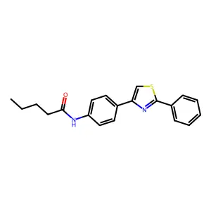 N-[4-(2-phenyl-1,3-thiazol-4-yl)phenyl]pentanamide structure
